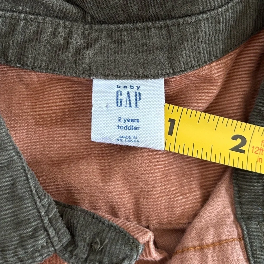 Baby Gap Colorblock L/S Corduroy Button-Up Collared Shirt Size 2T Holiday Brown